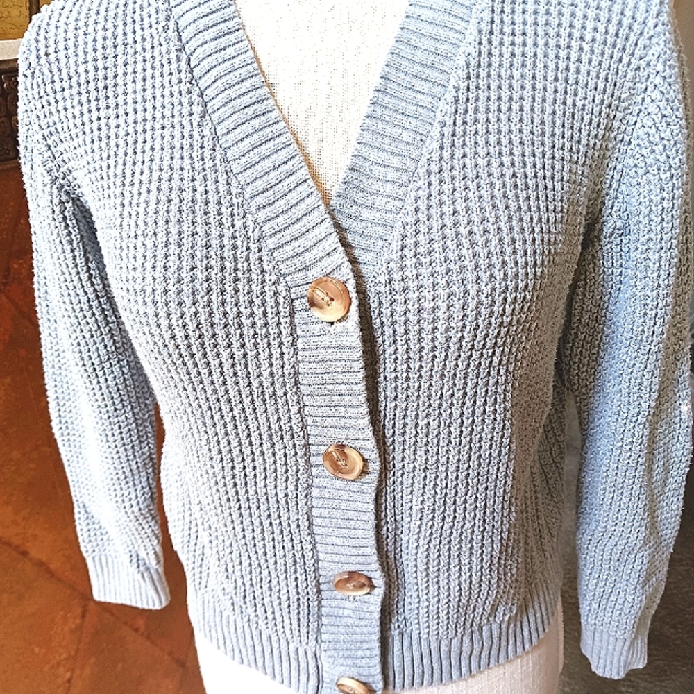 SWEATER Girls Button Down Longsleeve Grey Size Large 14